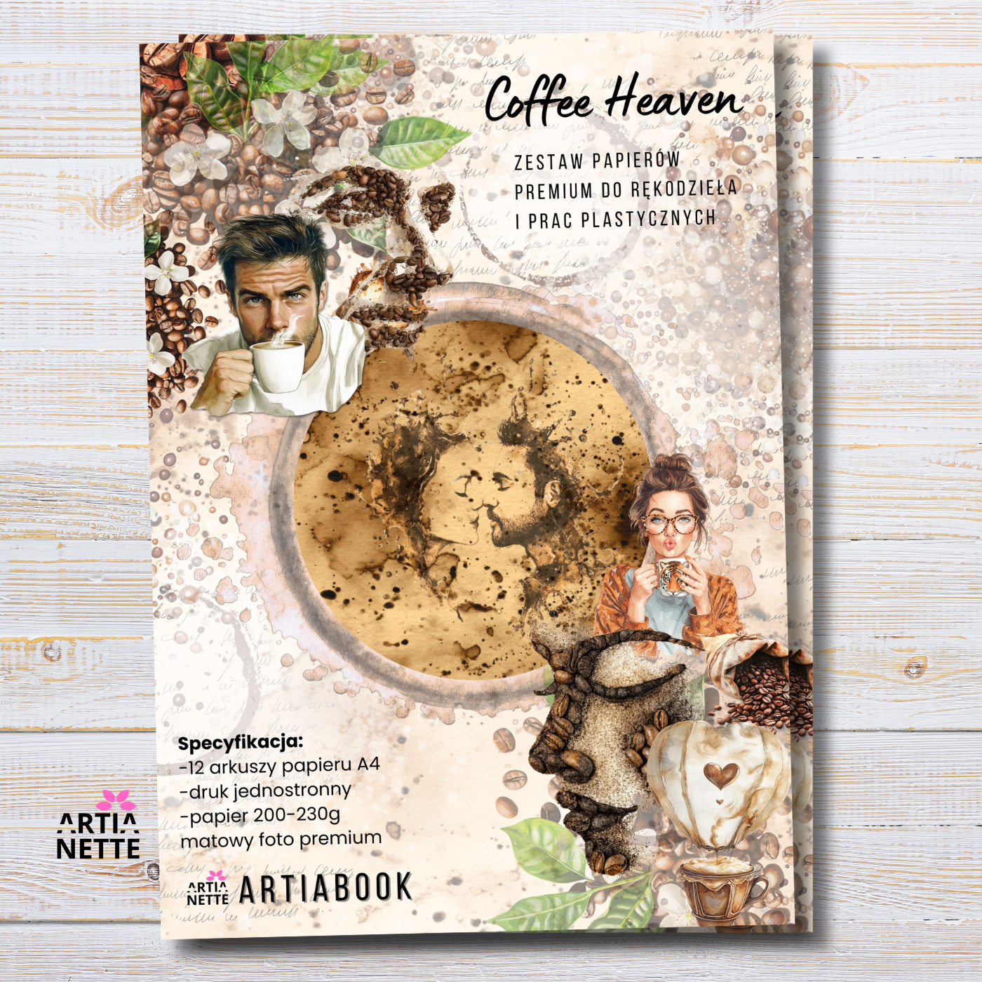 Artiabook | Zestaw papierów A4 | Coffee Heaven Collection