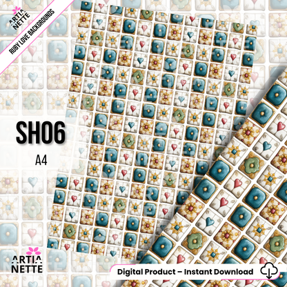 A4 Printable Scrapbook Papers – Set of 22 Vintage Backgrounds | Ruby Love Backgrounds