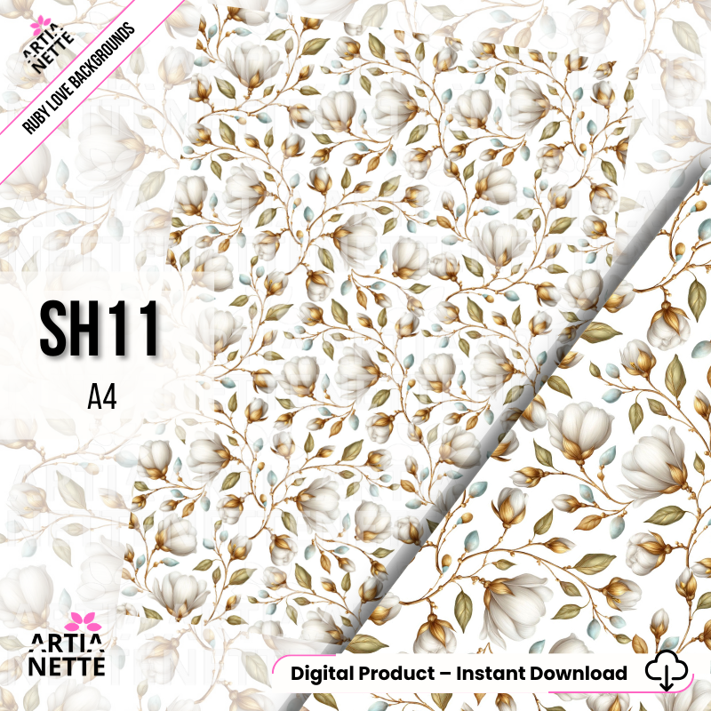 A4 Printable Scrapbook Papers – Set of 22 Vintage Backgrounds | Ruby Love Backgrounds