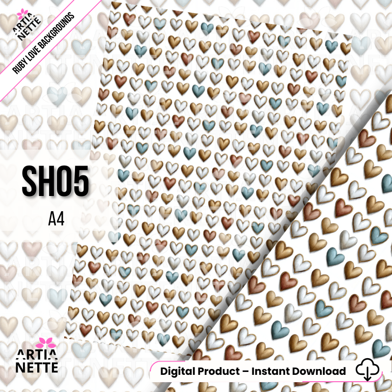 A4 Printable Scrapbook Papers – Set of 22 Vintage Backgrounds | Ruby Love Backgrounds