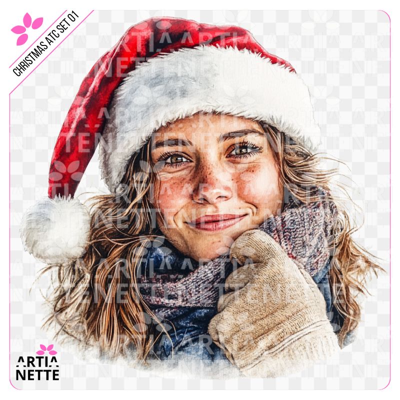 Christmas Women SET 01 Akwarelowe portrety kobiece