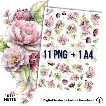 Kolekcja Simple Life - Mega Bundle - 208 grafik PNG, 37 arkuszy A4