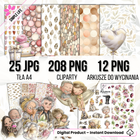 Kolekcja Simple Life - Mega Bundle - 208 grafik PNG, 37 arkuszy A4