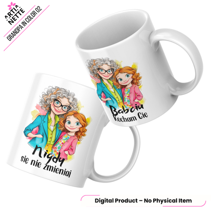 Grandma in Color 02 – Ilustracje i napisy dla Babci, set PNG z odbiciem lustrzanym