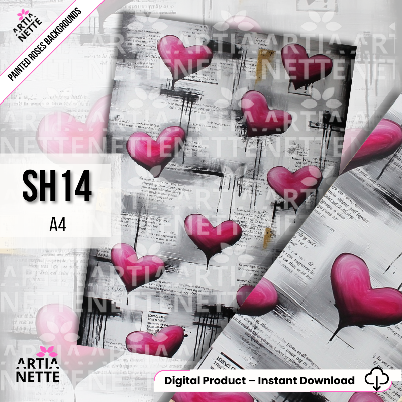 Painted Roses – Artystyczne tła A4 | Digital Paper Pack