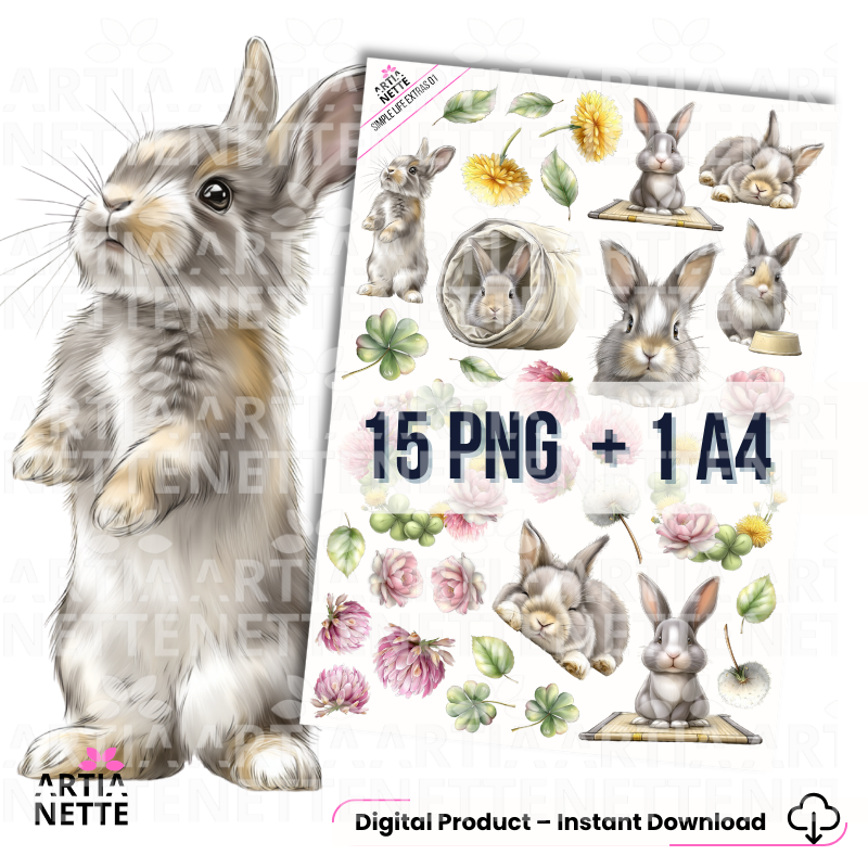 Simple Life Extras 01 – króliczki i wiosenne dodatki PNG