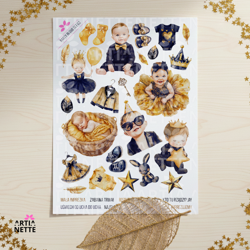 Wydruk A4 - Party in Gold & Black SET 03