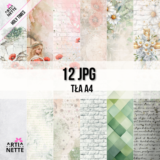 Holy Times 12 teł A4 - Komunia, chrzest, tła do zaproszeń