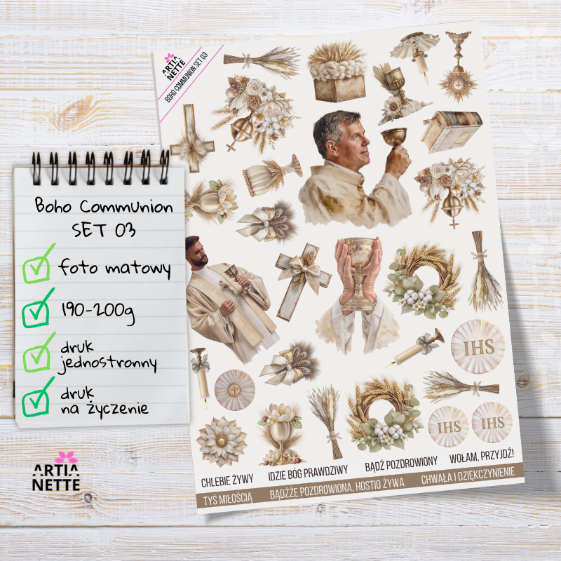 Artiabook Boho Communion | Arkusze pojedyncze A4