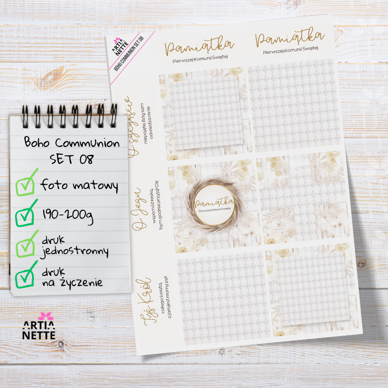 Artiabook Boho Communion | Arkusze pojedyncze A4