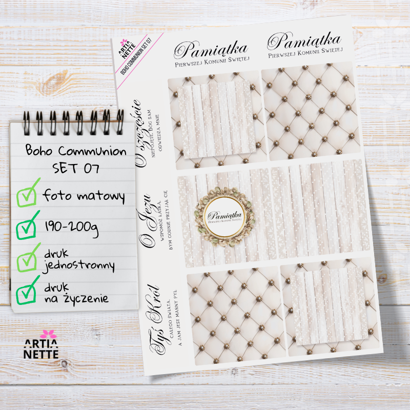 Artiabook Boho Communion | Arkusze pojedyncze A4