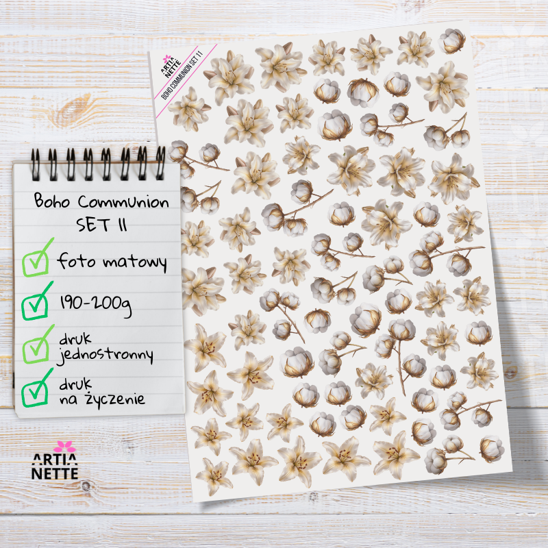 Artiabook Boho Communion | Arkusze pojedyncze A4