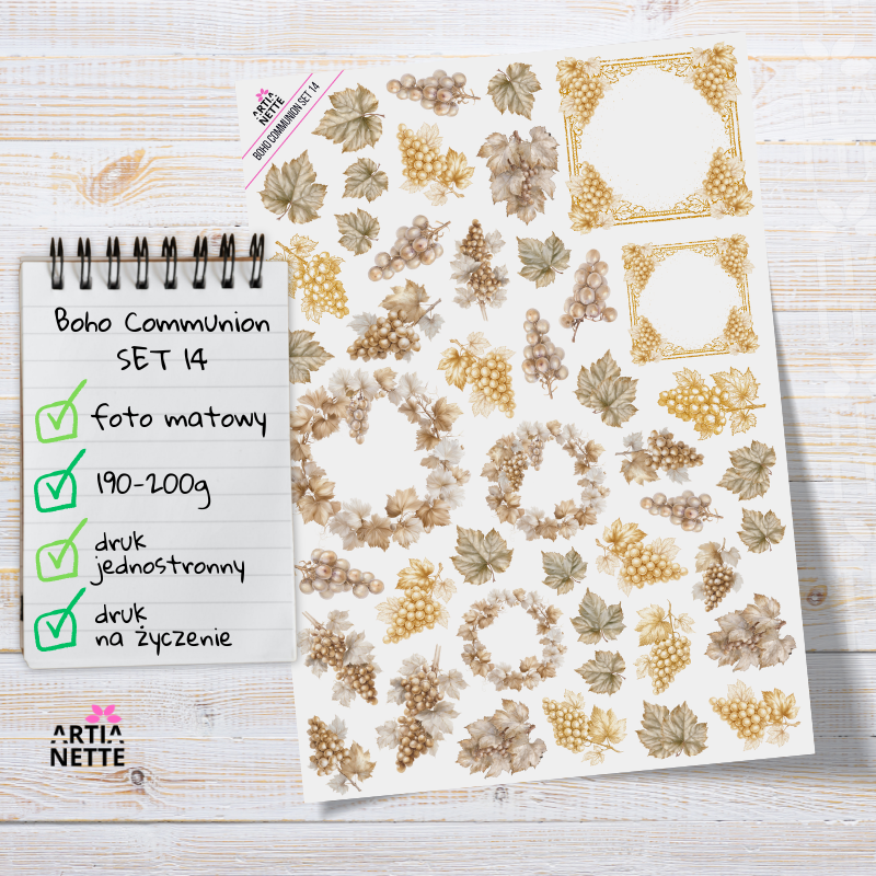 Artiabook Boho Communion | Arkusze pojedyncze A4