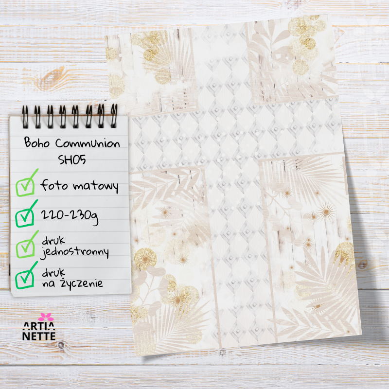 Artiabook Boho Communion | Arkusze pojedyncze A4