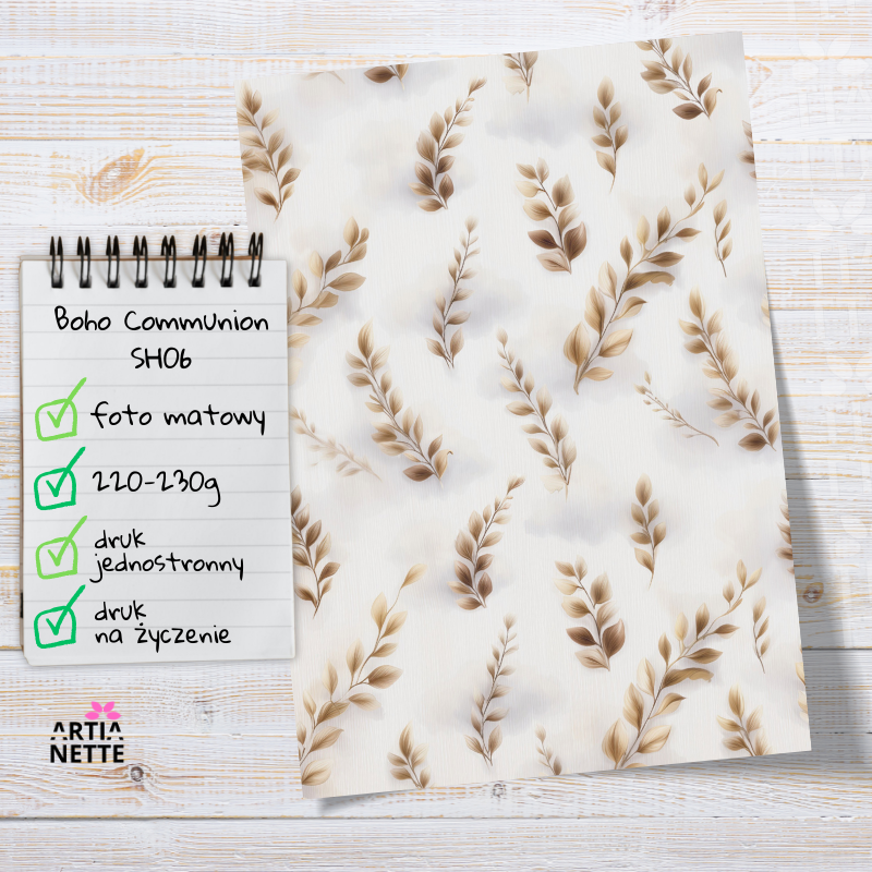 Artiabook Boho Communion | Arkusze pojedyncze A4
