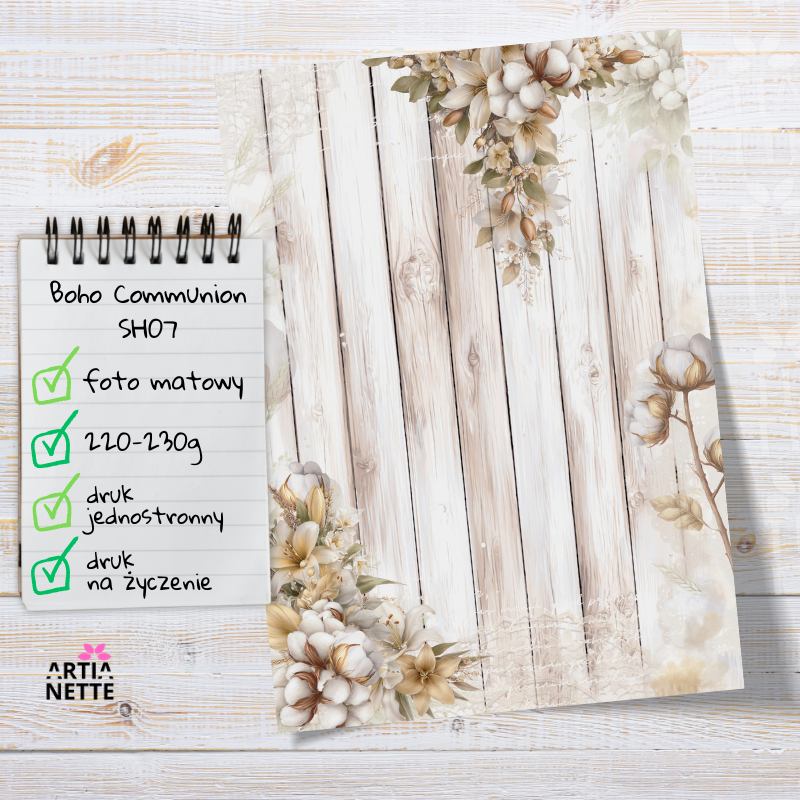 Artiabook Boho Communion | Arkusze pojedyncze A4