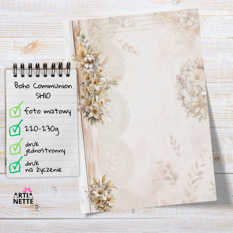 Artiabook Boho Communion | Arkusze pojedyncze A4