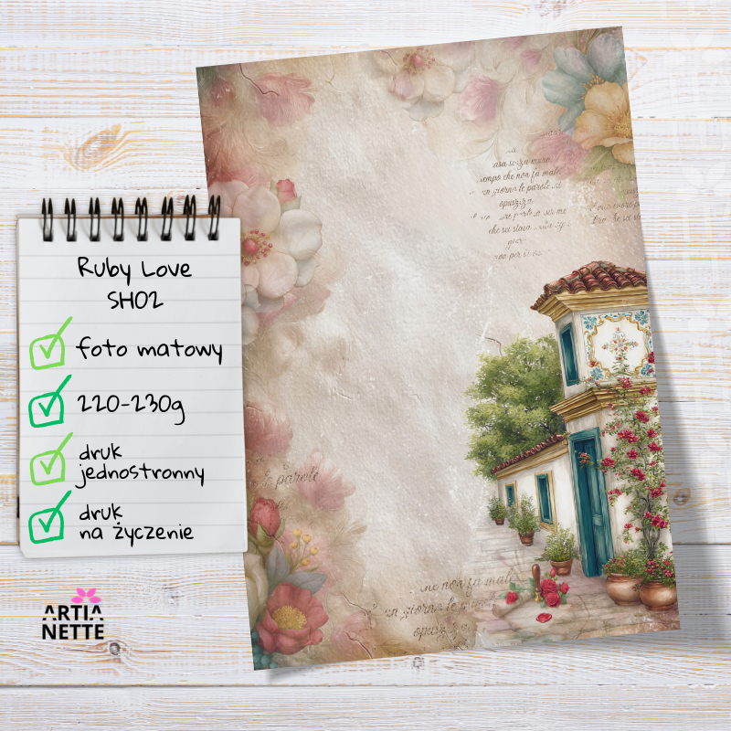 Artiabook Ruby Love | Arkusze pojedyncze A4
