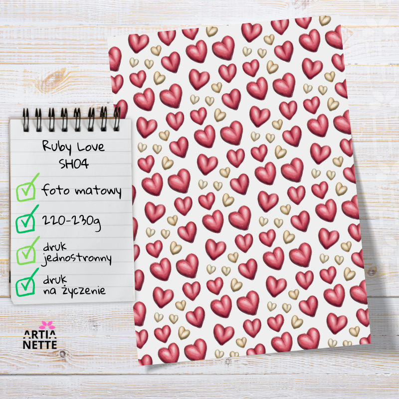 Artiabook Ruby Love | Arkusze pojedyncze A4