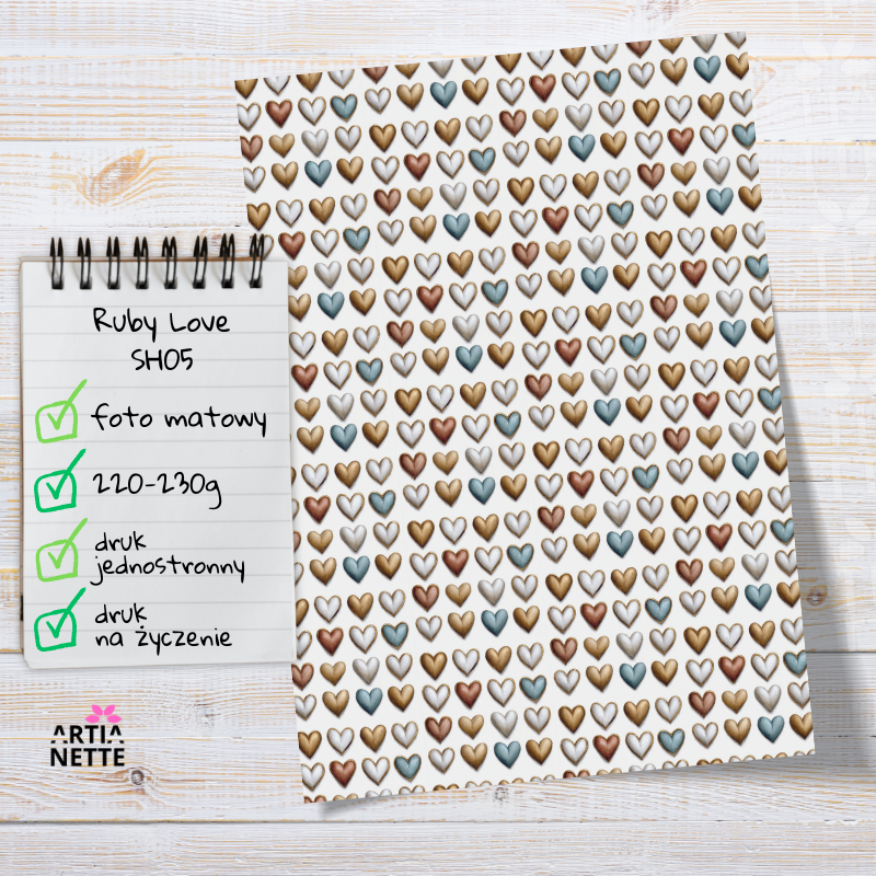 Artiabook Ruby Love | Arkusze pojedyncze A4