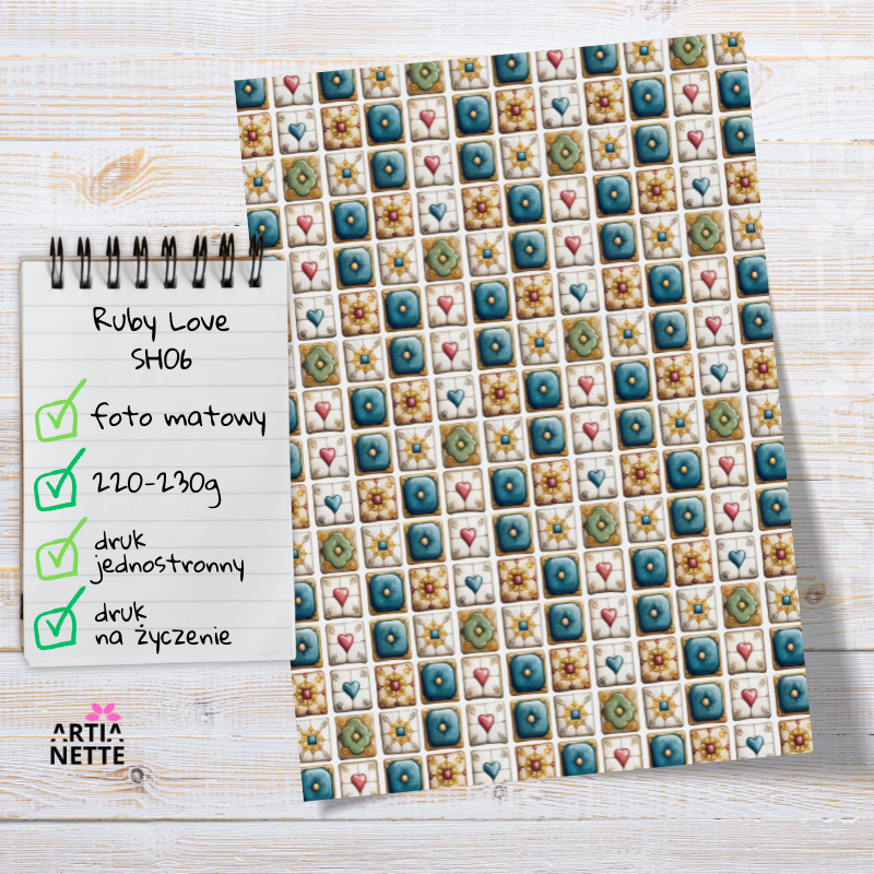 Artiabook Ruby Love | Arkusze pojedyncze A4