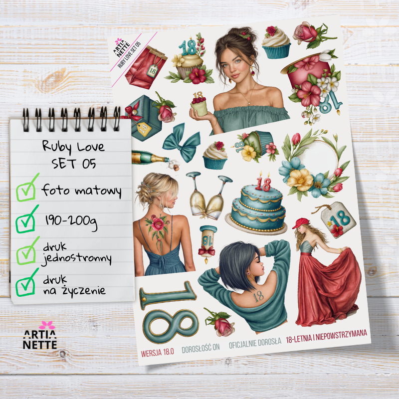 Artiabook Ruby Love | Arkusze pojedyncze A4