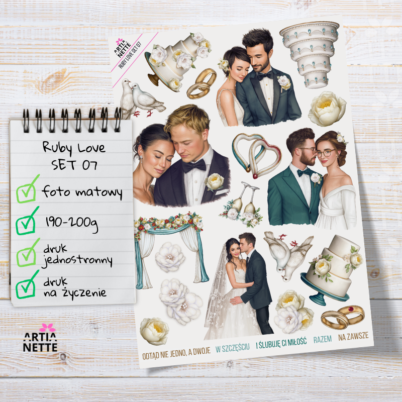 Artiabook Ruby Love | Arkusze pojedyncze A4