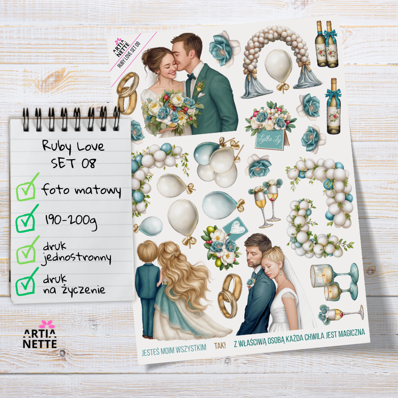 Artiabook Ruby Love | Arkusze pojedyncze A4