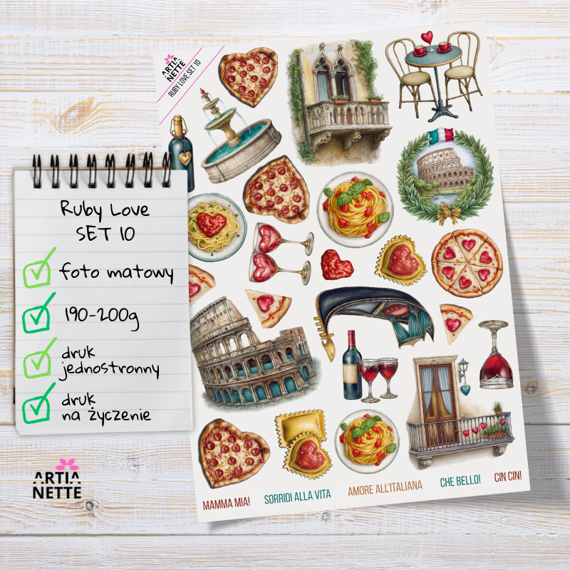 Artiabook Ruby Love | Arkusze pojedyncze A4