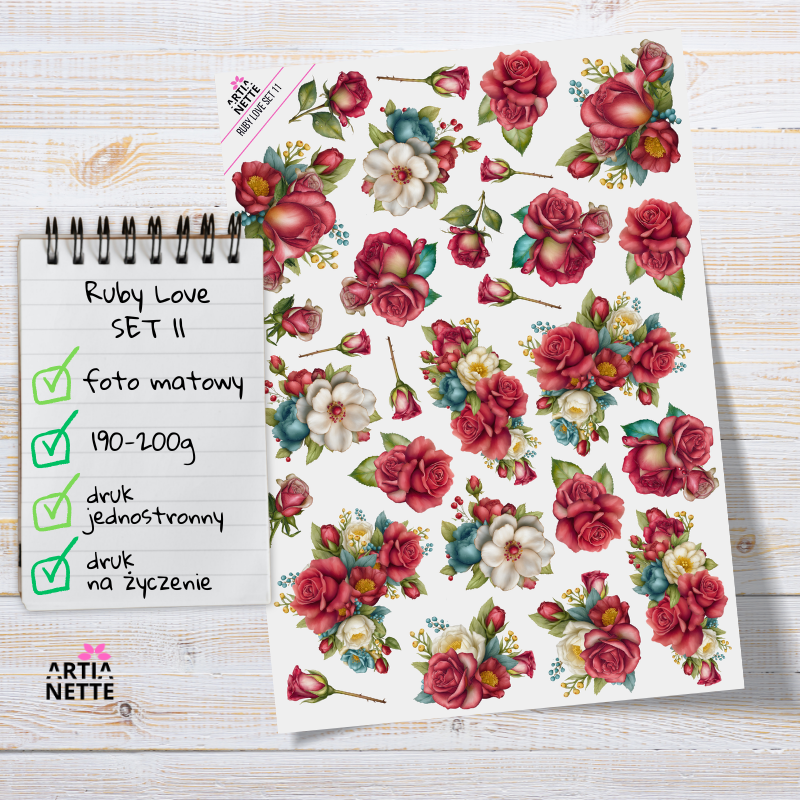 Artiabook Ruby Love | Arkusze pojedyncze A4