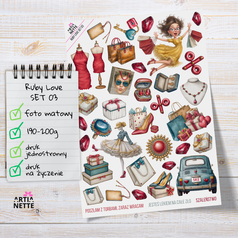 Artiabook Ruby Love | Arkusze pojedyncze A4
