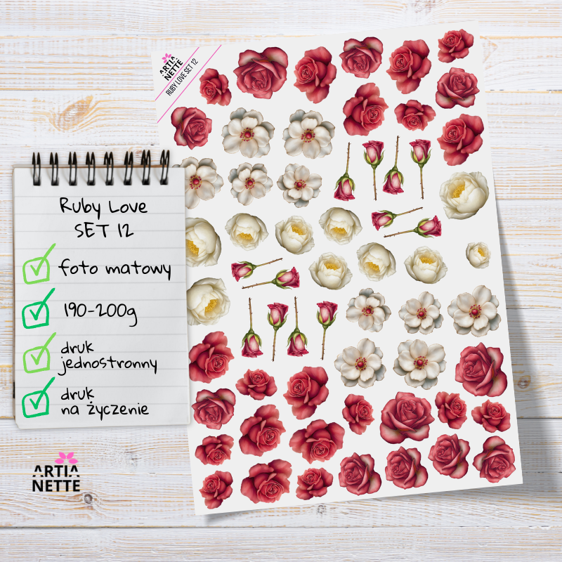 Artiabook Ruby Love | Arkusze pojedyncze A4