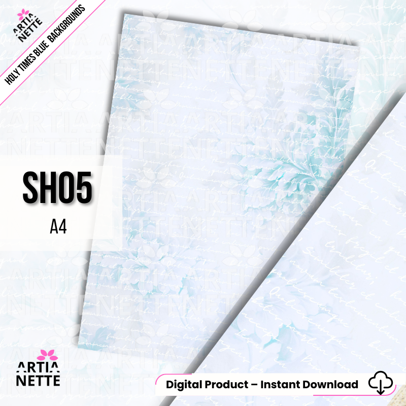 Holy Times Blue Backgrounds - 6 plików JPG - Arkusze A4 - Tła na Komunię i Chrzest