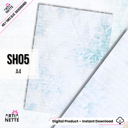 Holy Times Blue Backgrounds - 6 plików JPG - Arkusze A4 - Tła na Komunię i Chrzest