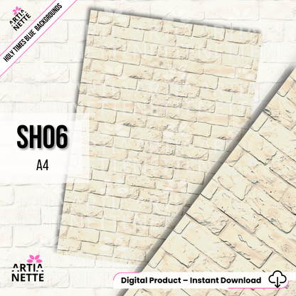 Holy Times Blue Backgrounds - 6 plików JPG - Arkusze A4 - Tła na Komunię i Chrzest