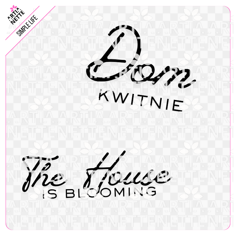 Simple Life - SET 03 Dom Kwitnie z grafikami PNG przedstawiającymi ogrodnika, rośliny doniczkowe, bonsai i akcesoria ogrodnicze oraz arkuszem A4. Dom Kwitnie, The house is blooming