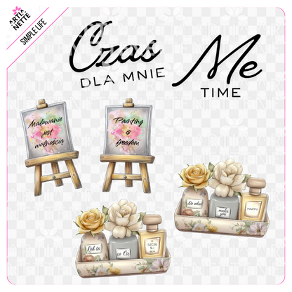 Arkusz z elementami do wycięcia i grafiki PNG do scrapbookingu oraz rękodzieła. Zestaw kreatywny idealny na warsztaty, przedstawiający motywy hobby, muzyki i sztuki