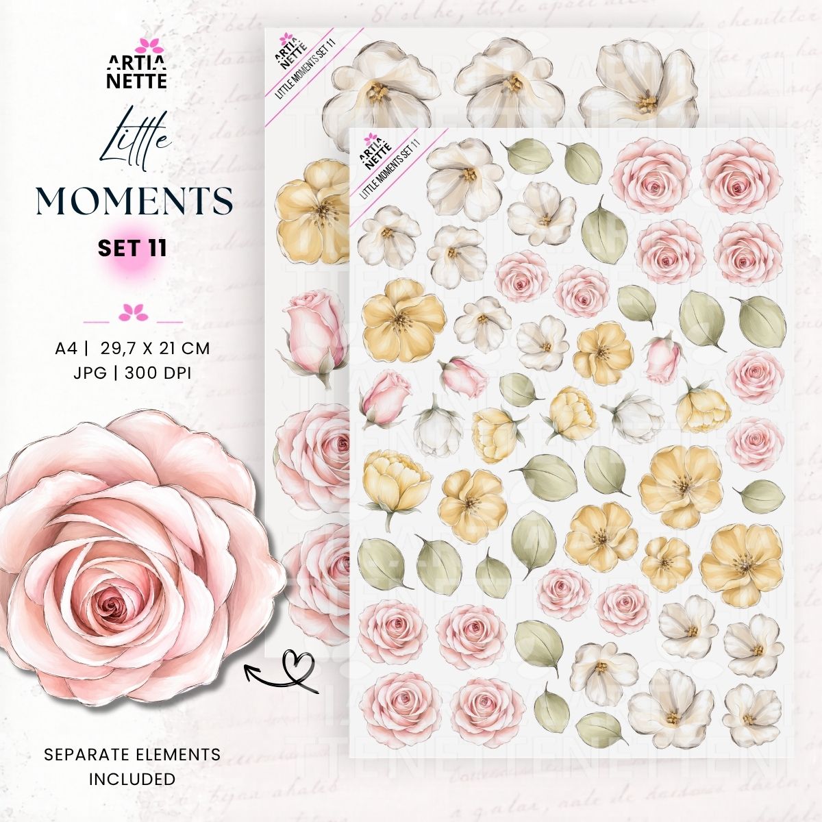 Little Moments | Kolekcja Dziecięca – Papiery A4, Grafiki PNG i Arkusze do Wycinania