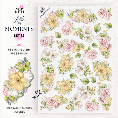 Little Moments | Kolekcja Dziecięca – Papiery A4, Grafiki PNG i Arkusze do Wycinania