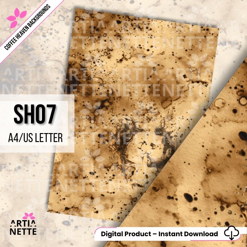 Rustykalny papier cyfrowy imitujący starą, zniszczoną teksturę w odcieniach sepii i brązu.