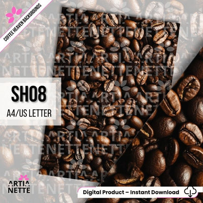 Tekstura intensywnych, ciemnych ziaren kawy pokrywających całą powierzchnię, idealna na mocne tło. tło kawowe, ziarna kawy