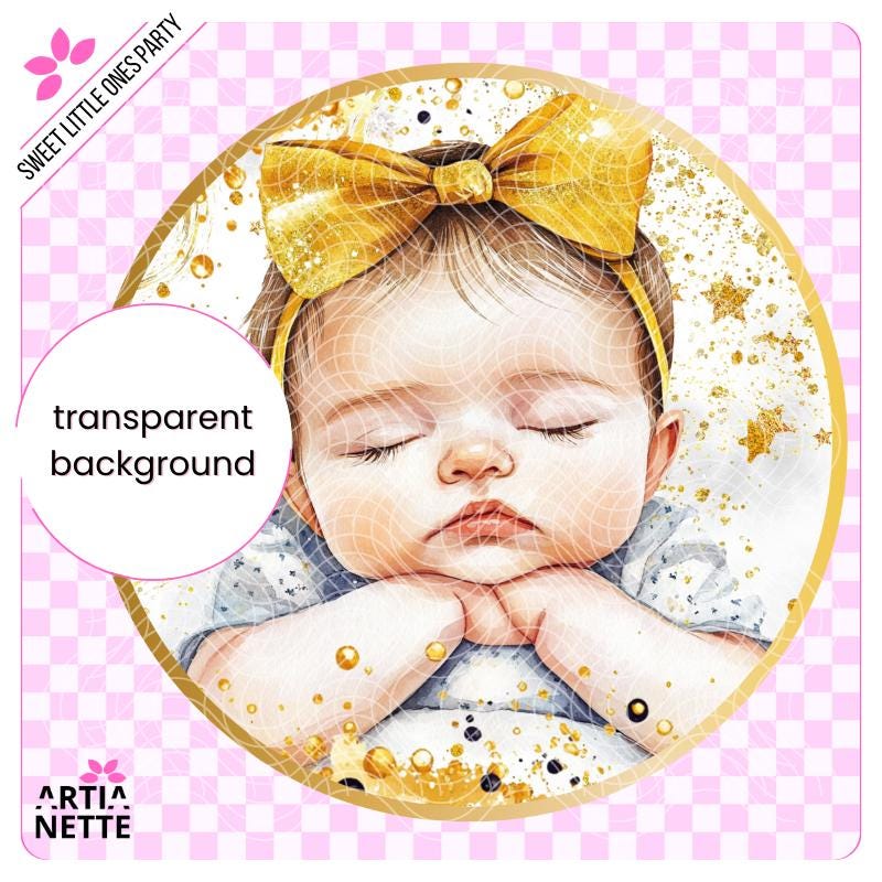 Sweet Little Ones Party Urocze Bobasy 8 PNG, Baby Shower Cyfrowe Grafiki, Urodziny Maluszka, Pliki PNG dla Dzieci