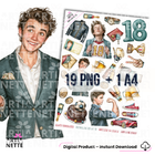 Ruby Love SET 06 – 18 urodziny dla chłopaka | zestaw grafik PNG