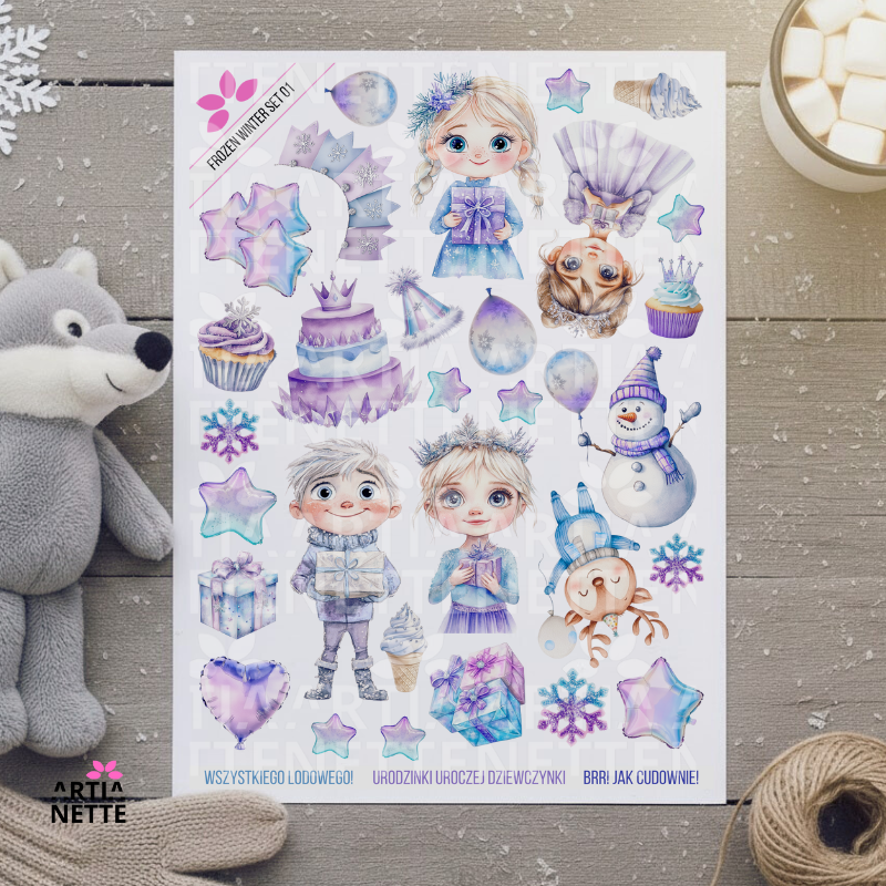 wydruk A4 papier do scrapbookingu, grafiki do wycinania, scrapbooking urodziny, 